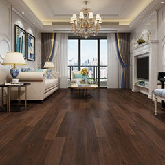 Asian Walnut Solid Hardwood Floor Hand Scraped Dusky
