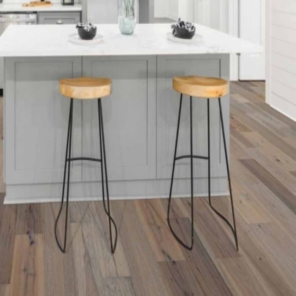 Echelon Reaction Engineered American Hickory Floor Synthesis Room