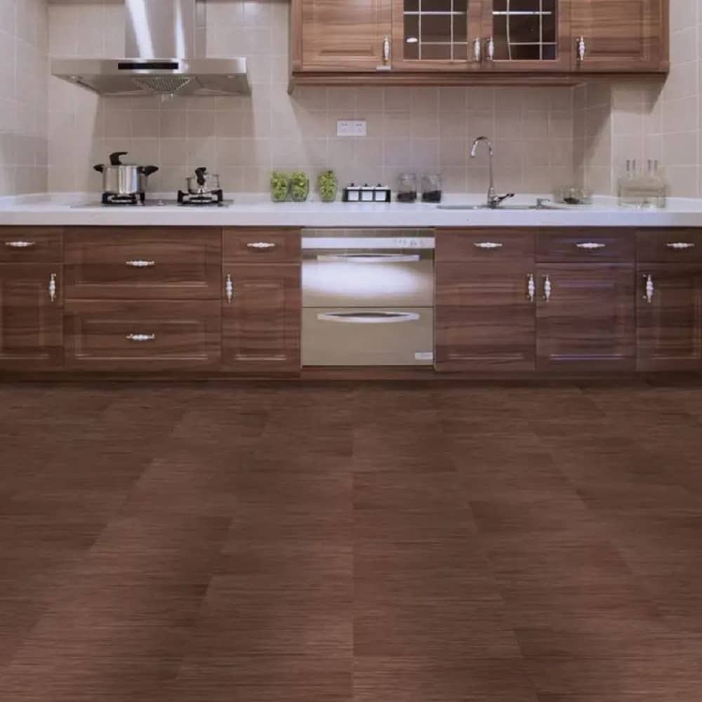Perfection Classic Wood Pattern Luxury Vinyl Tile Floating Floors  Walnut Room
