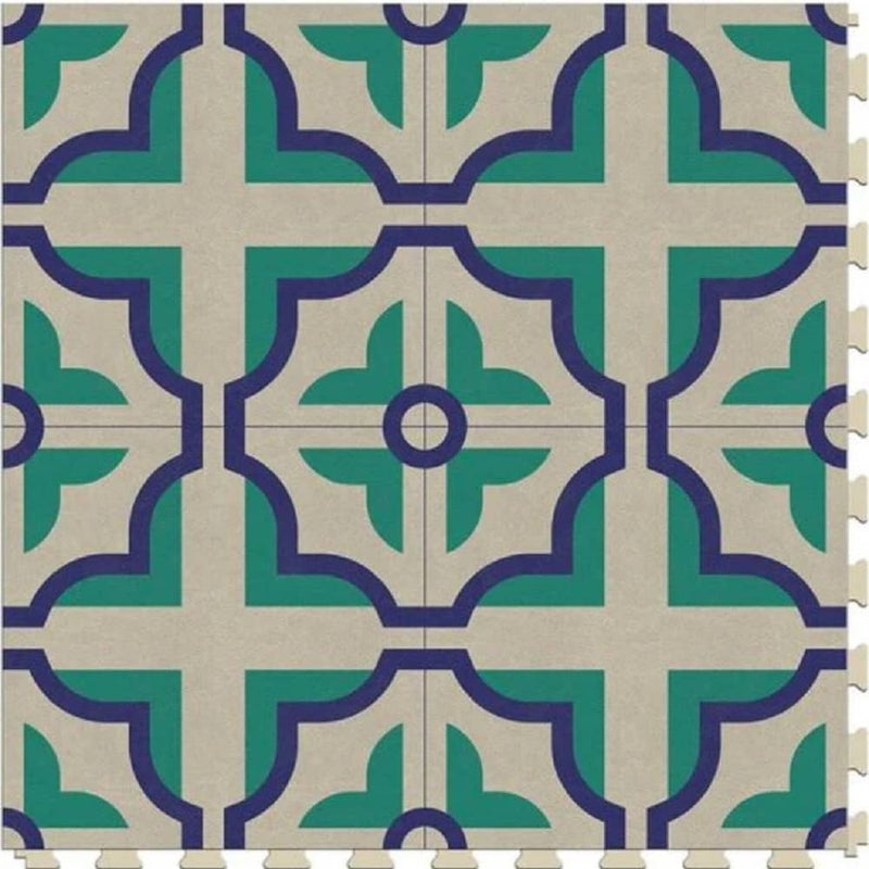 Perfection Margo Geometric Design Luxury Vinyl Tiles  Floating Floors Chelsea Morning Multicolor