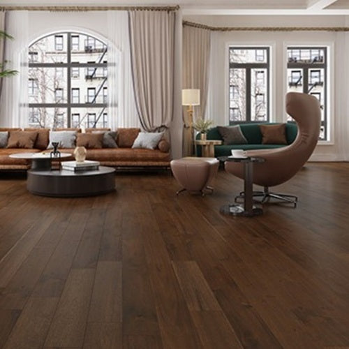 Asian Walnut Solid Hardwood Floor Hand Scraped Vintage
