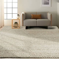 Calvin Klein Contemporary Solid Rectangle Area Rug Riverstone Grey Ivory Made in India