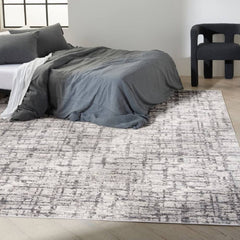 Calvin Klein Modern Abstract Rectangle Area Rug Rush Ivory Grey CK952 Made in Turkey