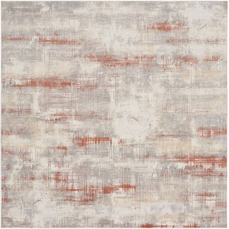 Calvin Klein Modern Abstract Rectangle Area Rug Rush Ivory Multicolor CK951 Made in Turkey
