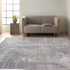 Calvin Klein Modern Abstract Rectangle Area Rug Vapor Grey Ivory CK970 Made in Turkey