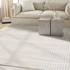 Calvin Klein Modern Geometric Rectangle Area Rug Rush Ivory Multicolor CK958 Made in Turkey