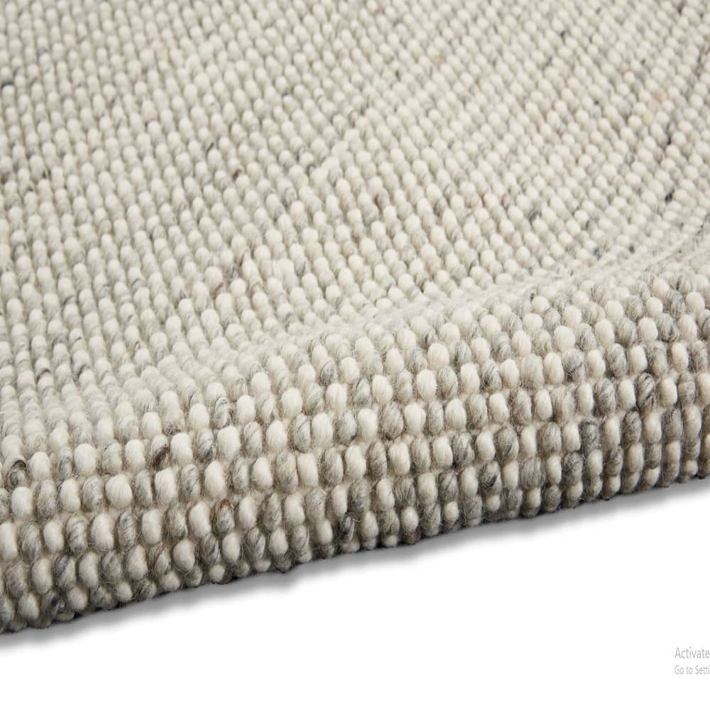 Calvin Klein Beach Rectangle Area Rug Textured Dots Sliver Made in India