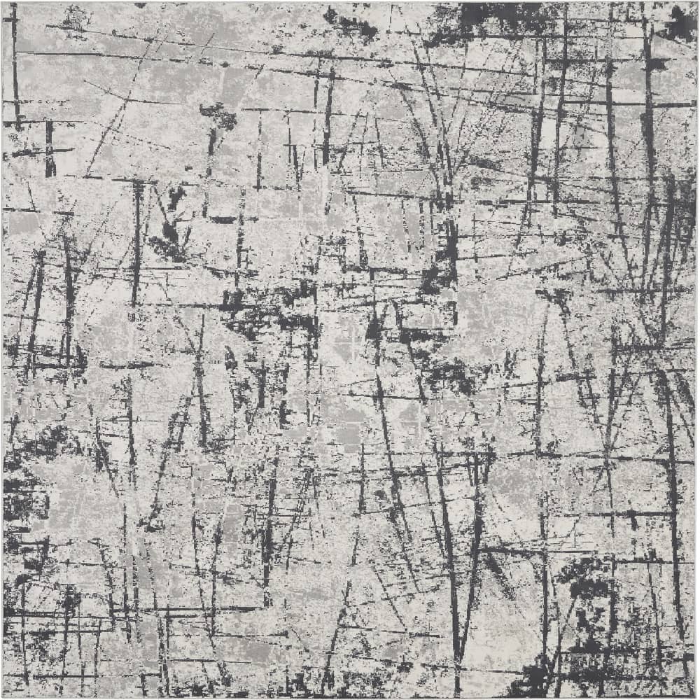Calvin Klein Modern Abstract Rectangle Area Rug Vapor Ivory Grey CK972 Made In Turkey
