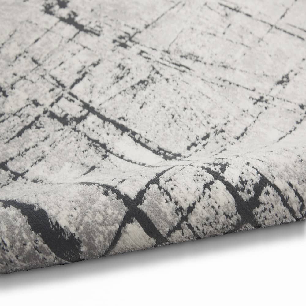 Calvin Klein Modern Abstract Rectangle Area Rug Vapor Ivory Grey CK972 Made In Turkey
