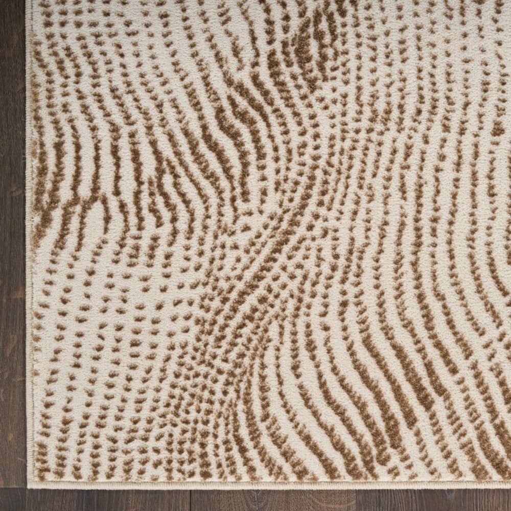 DKNY Stylish Abstract Rectangle Area Rug Central Park West Beige Brown Made in Turkey
