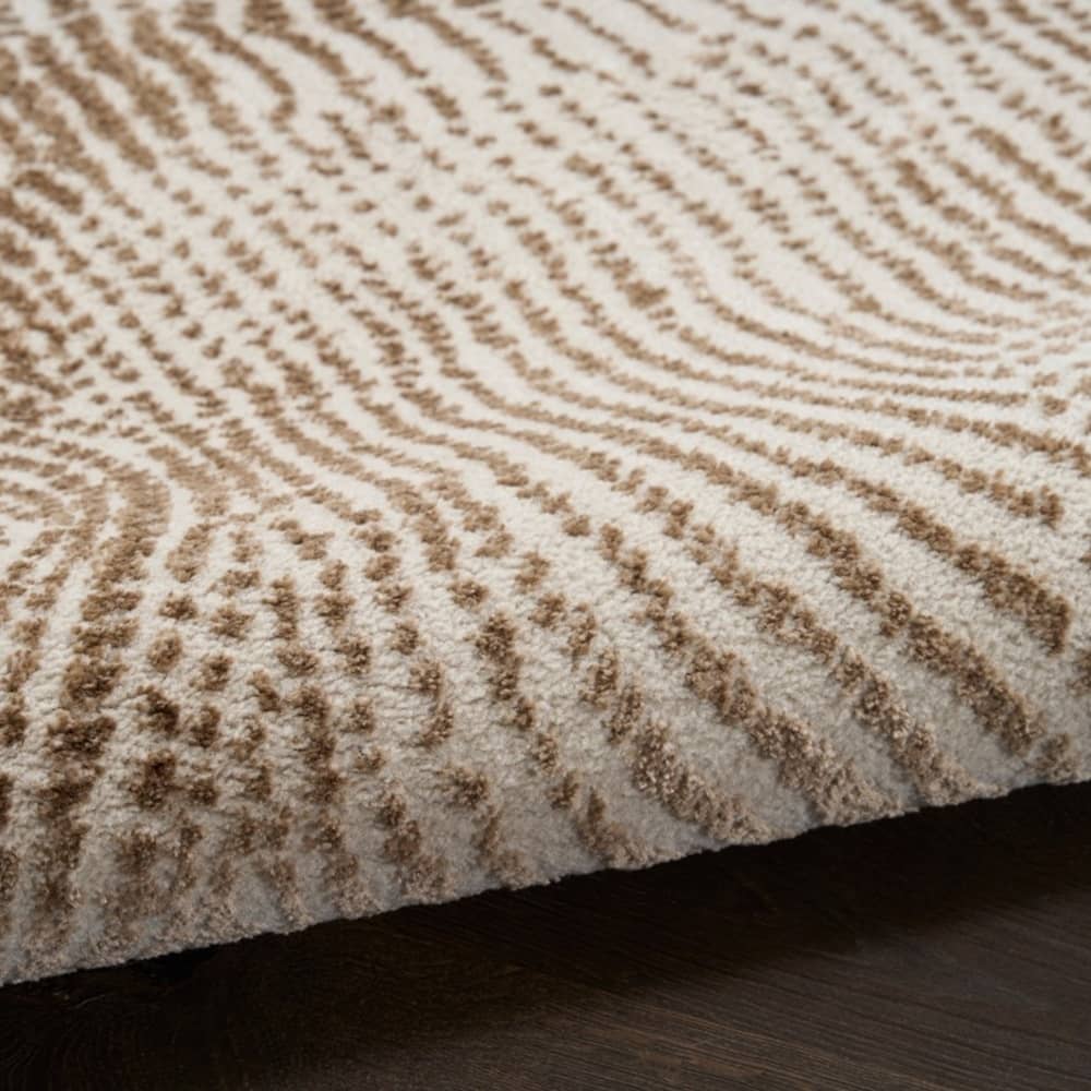 DKNY Stylish Abstract Rectangle Area Rug Central Park West Beige Brown Made in Turkey