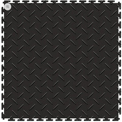 Perfection Diamond Plate Luxury Vinyl Tile Floating Floor Black