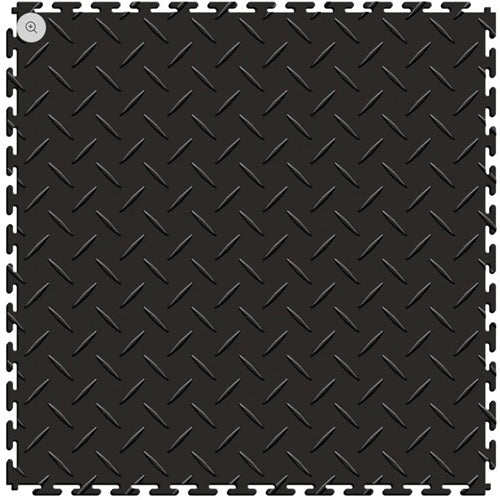 Perfection Diamond Plate Luxury Vinyl Tile Floating Floor Black