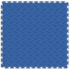 Perfection Diamond Plate Luxury Vinyl Tile Floating Floor Blue