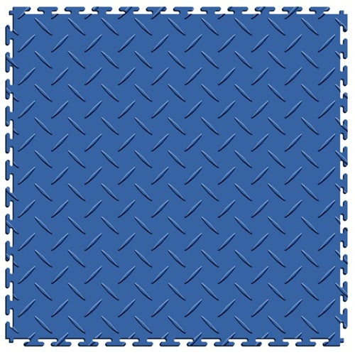 Perfection Diamond Plate Luxury Vinyl Tile Floating Floor Blue