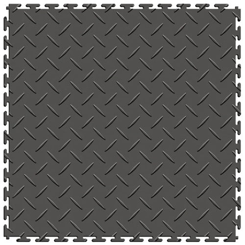Perfection Diamond Plate Luxury Vinyl Tile Floating Floor Dark Grey