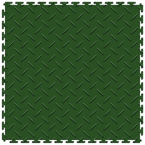 Perfection Diamond Plate Luxury Vinyl Tile Floating Floor Green