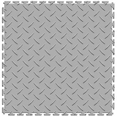 Perfection Diamond Plate Luxury Vinyl Tile Floating Floor Light Grey