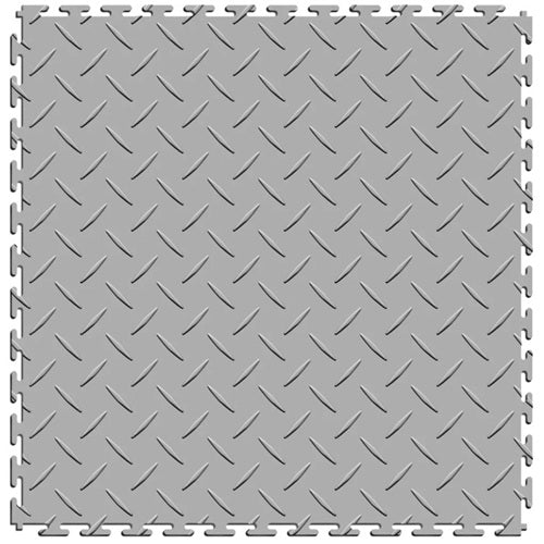 Perfection Diamond Plate Luxury Vinyl Tile Floating Floor Light Grey