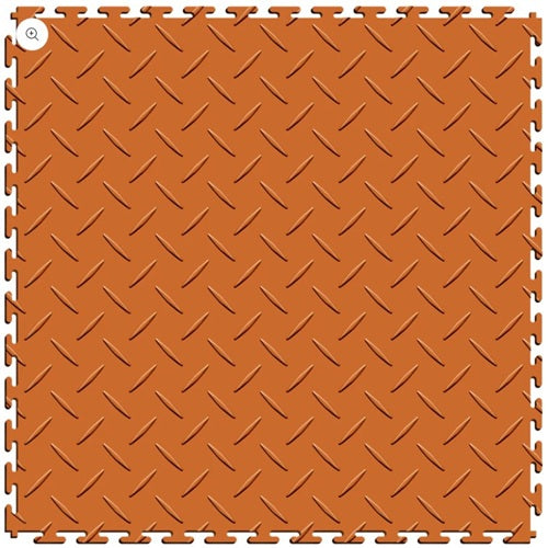 Perfection Diamond Plate Luxury Vinyl Tile Floating Floor Orange