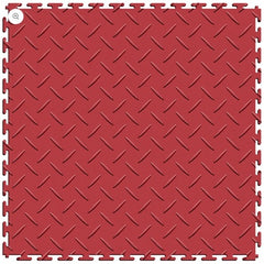 Perfection Diamond Plate Luxury Vinyl Tile Floating Floor Red