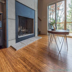 MFH GreenHaven Carbonized Bamboo Floor Hand Scraped Antiqued  Radiant Heating Compatible Room