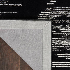 Michael Amini Modern Abstract Rectangle Area Rug Ma30 Star Black Ivory SMR02 Made In India