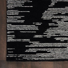 Michael Amini Modern Abstract Rectangle Area Rug Ma30 Star Black Ivory SMR02 Made In India