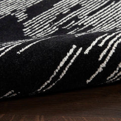 Michael Amini Modern Abstract Rectangle Area Rug Ma30 Star Black Ivory SMR02 Made In India