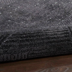 Michael Amini Modern Abstract Rectangle Area Rug Ma30 Star Black SMR01 Made In India