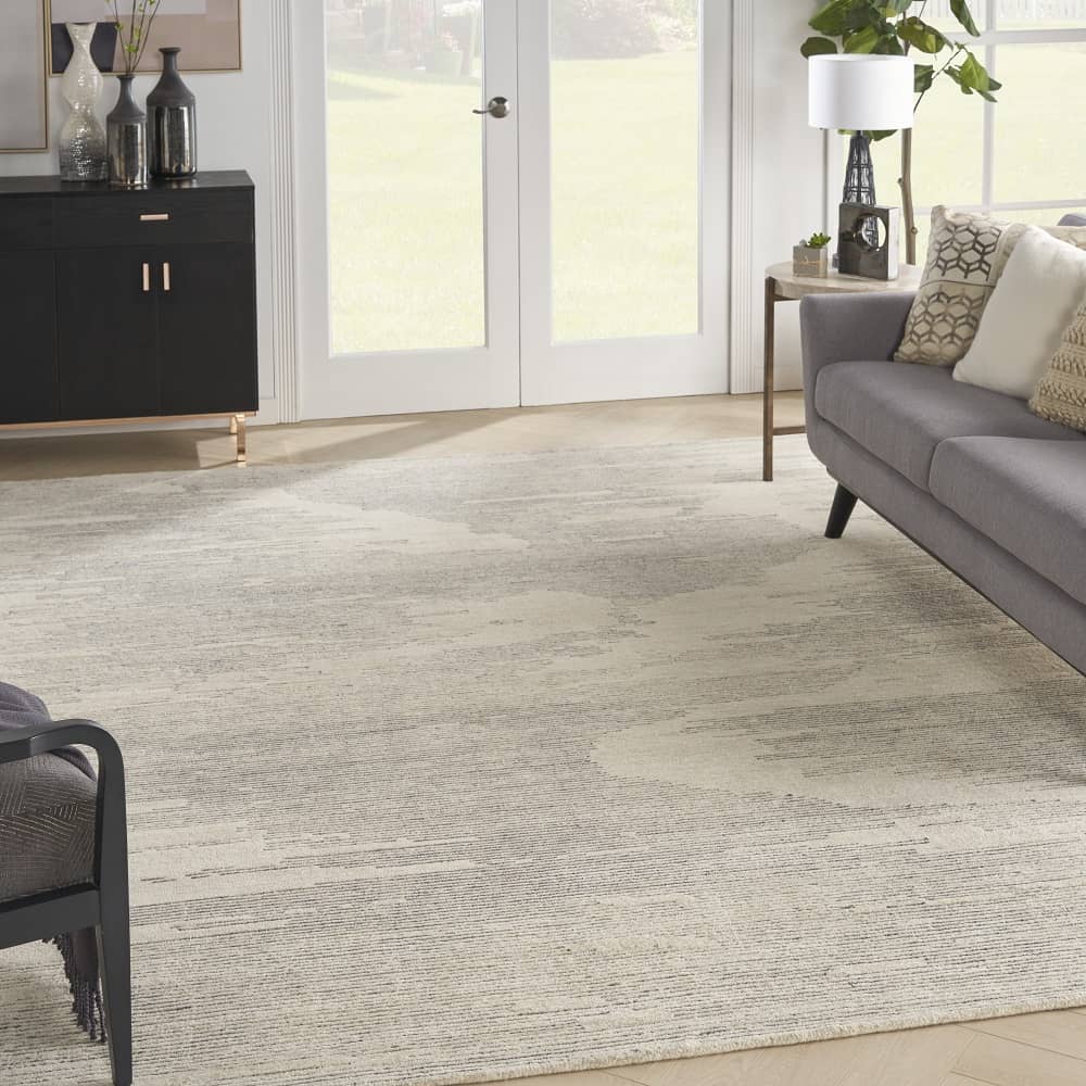 Michael Amini Modern Abstract Rectangle Area Rug Ma30 Star Ivory Grey SMR02 Made In India