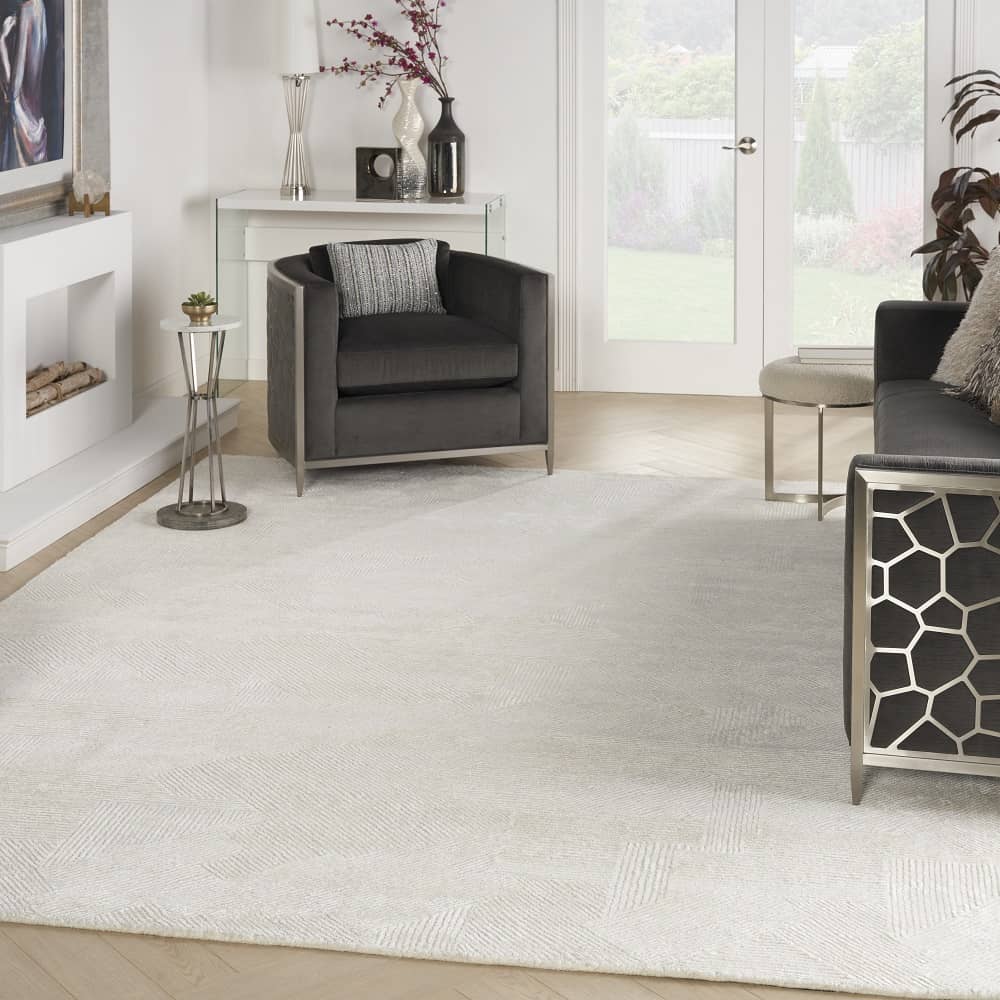 Michael Amini Modern Abstract Rectangle Area Rug Ma30 Star Ivory SMR01 Made In India