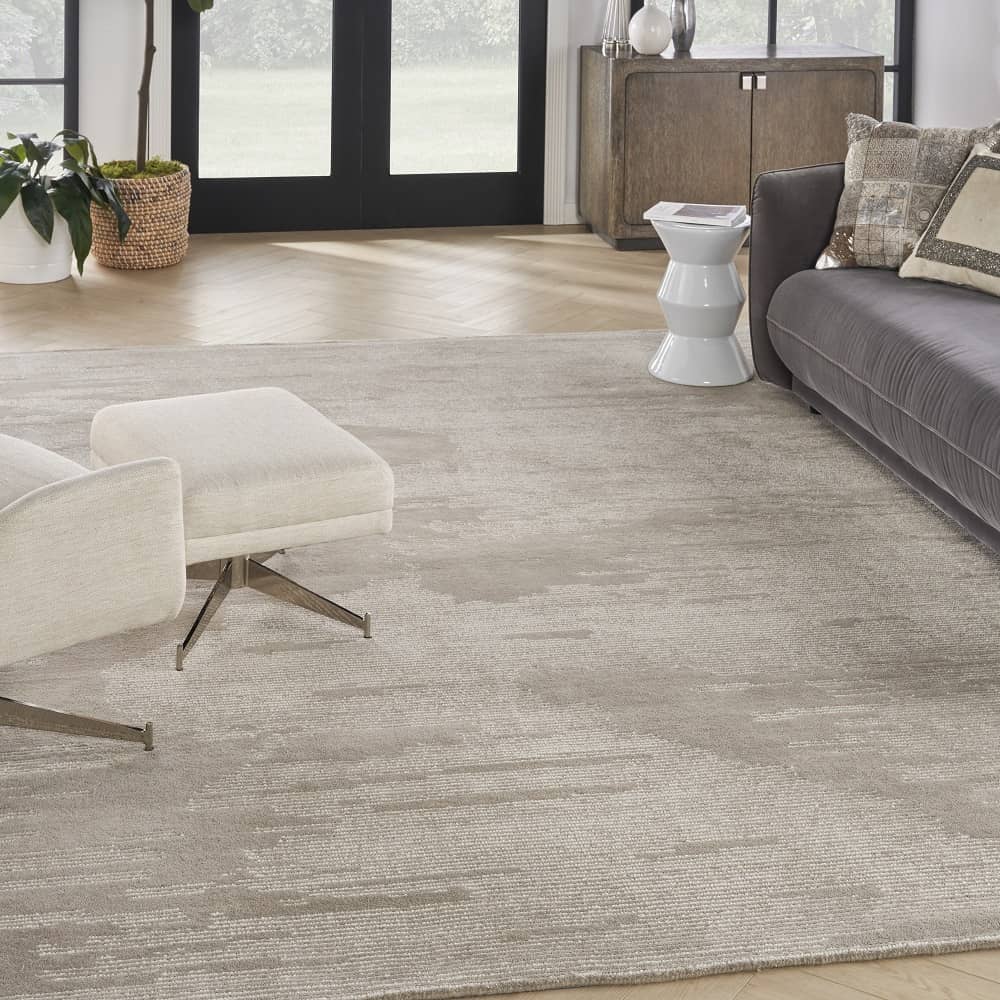Michael Amini Modern Abstract Rectangle Area Rug Ma30 Star Taupe Ivory SMR02 Made In India