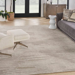 Michael Amini Modern Abstract Rectangle Area Rug Ma30 Star Taupe Ivory SMR02 Made In India