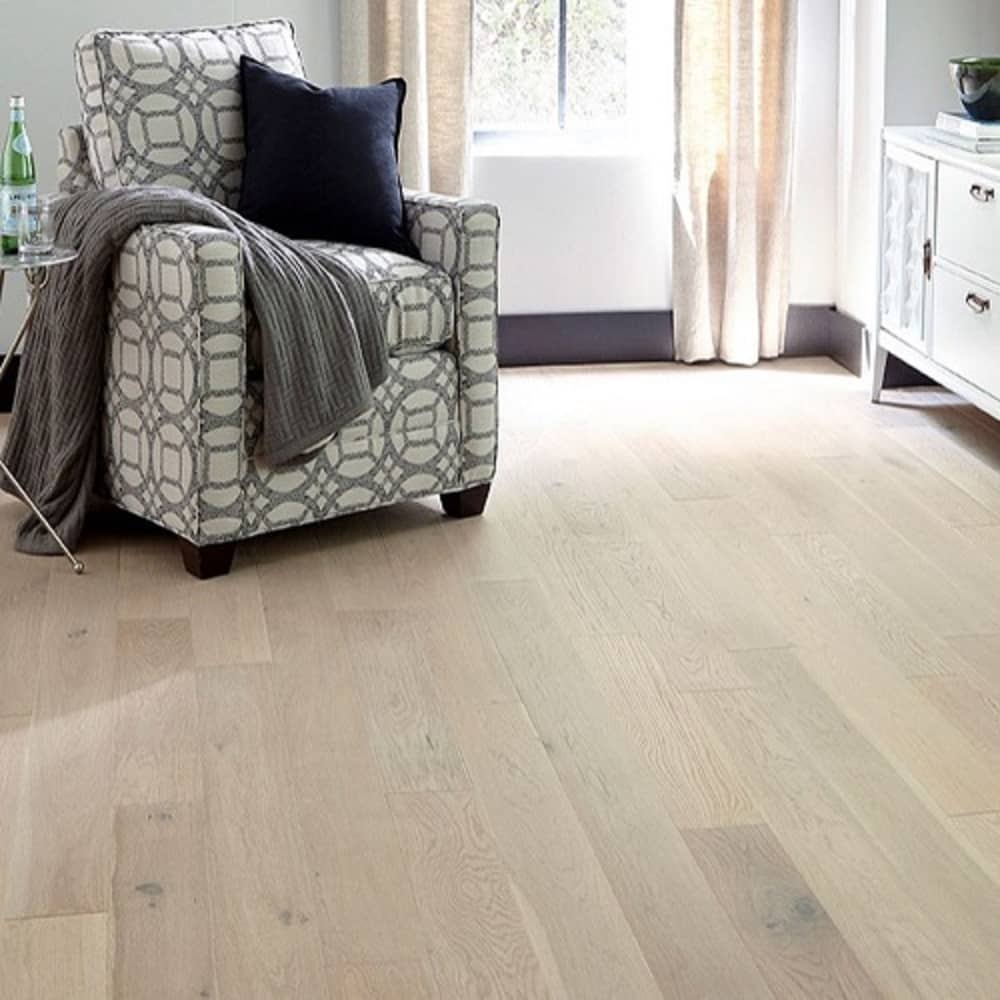 Mullican Durable Engineered European White Oak Hardwood Floor Castillian Engineered Stone Room