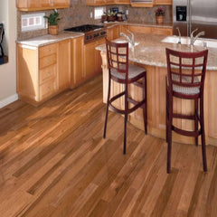Mullican Durable Solid Hickory Hardwood Floor Nature Saddle