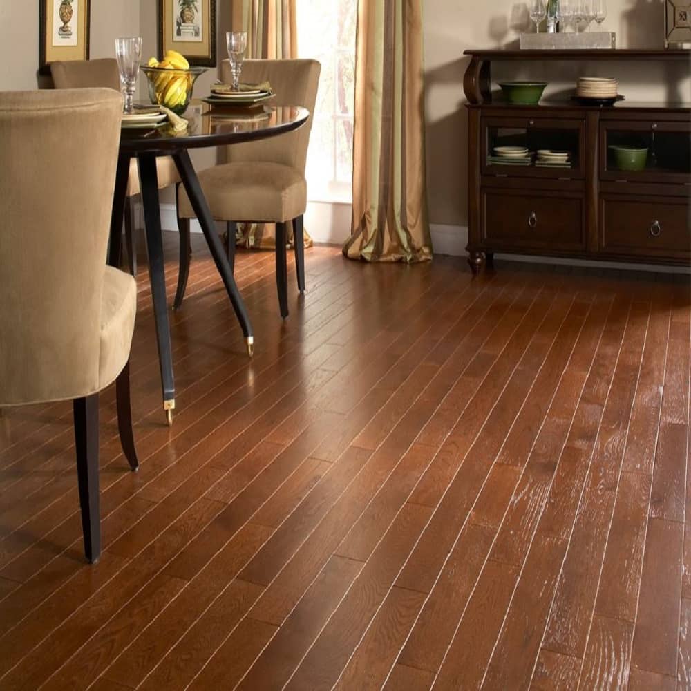 Mullican High-quality Solid White Oak Hardwood Floor Williamsburg Plank Autumn Room