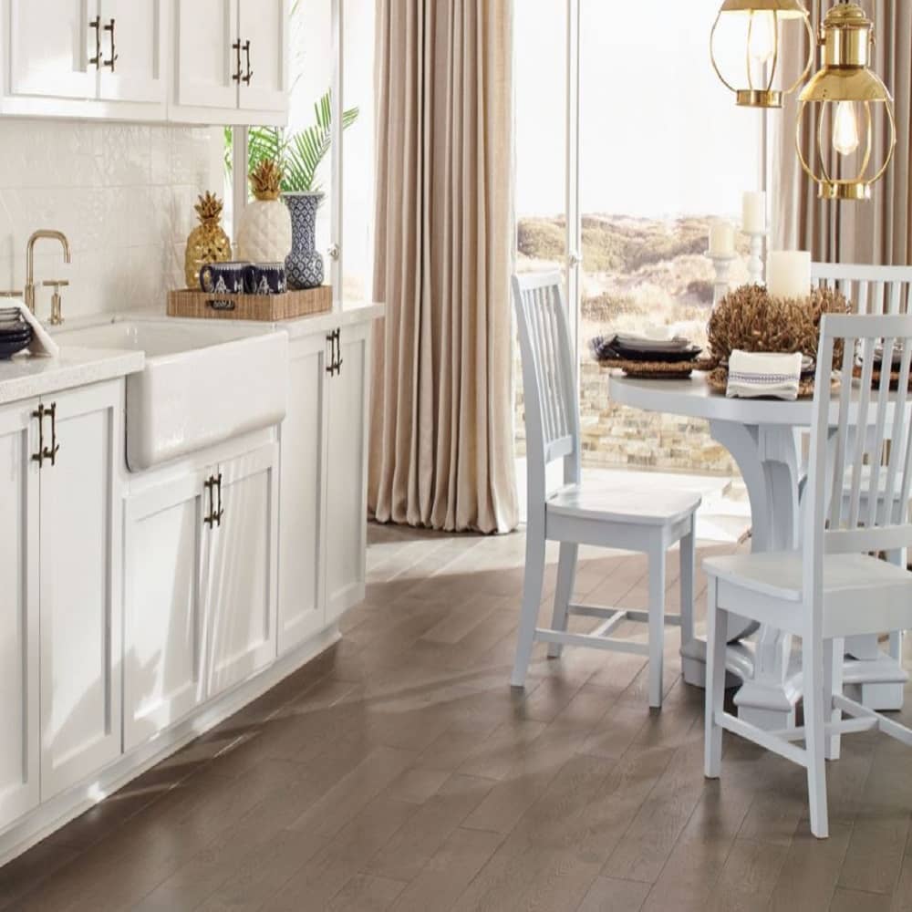 Mullican Luxury Solid White Oak Hardwood Floor Wexford Charcoal Room