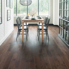 Mullican Luxury Solid White Oak Hardwood Floor Wexford Espresso Room