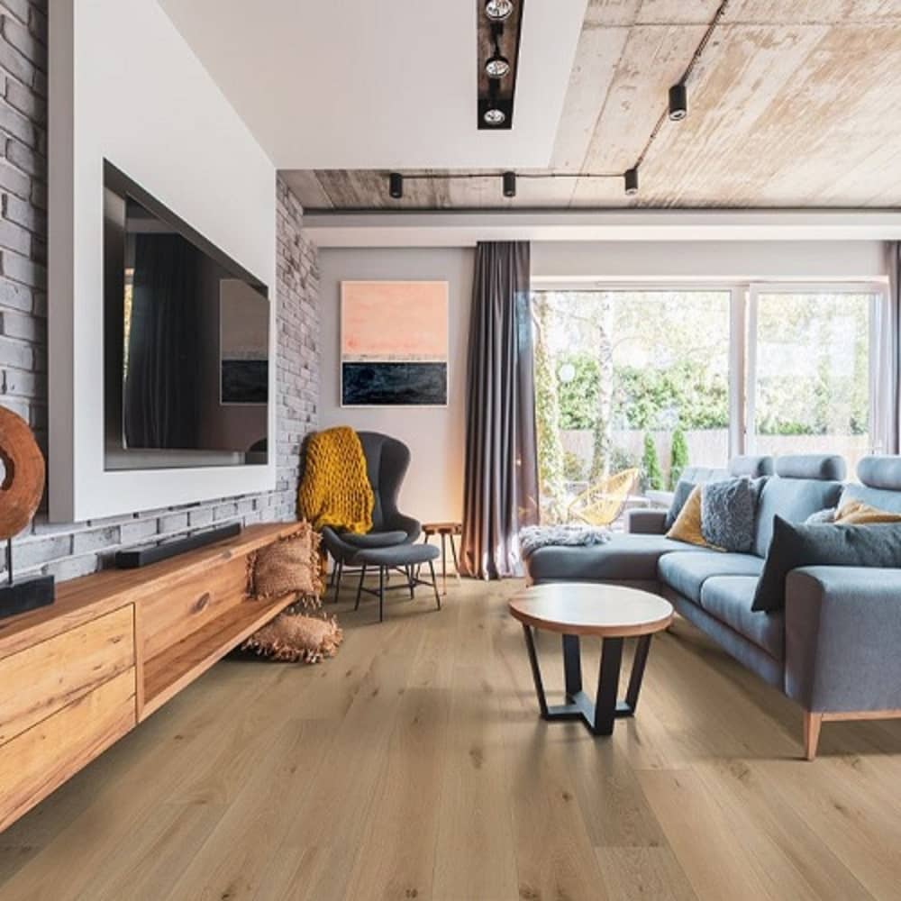 Mullican Stylish Engineered European White Oak Hardwood Floor Castillian Premier Cayman Room