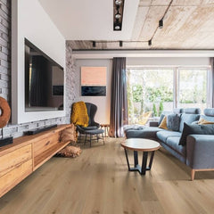 Mullican Stylish Engineered European White Oak Hardwood Floor Castillian Premier Cayman Room