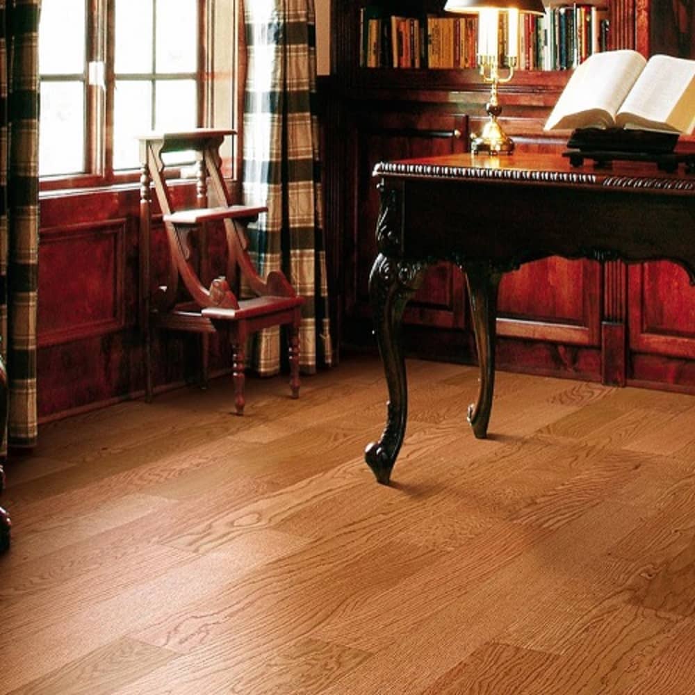 Mullican Stylish Engineered Red Oak Hardwood Floor Hillshire Gunstock