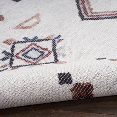 Nicole Curtis Bohemian Diamond Rectangle Area Rug Machine Washable Ivory Multicolor SR108 Made In Turkey