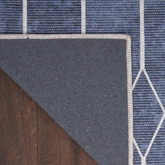 Nicole Curtis Modern Geometric Rectangle Area Rug Machine Washable Navy SR107 Made In Turkey