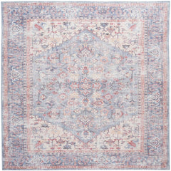 Nicole Curtis Vintage Persian Rectangle Area Rug Machine Washable Blue Multicolor SR104 Made In Turkey