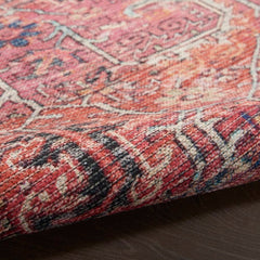 Nicole Curtis Vintage Persian Rectangle Area Rug Machine Washable Brick SR102 Made In Turkey