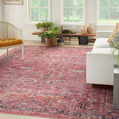 Nicole Curtis Vintage Persian Rectangle Area Rug Machine Washable Brick SR102 Made In Turkey