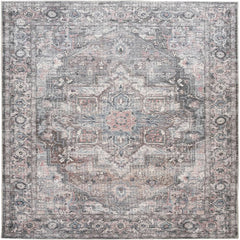 Nicole Curtis Vintage Persian Rectangle Area Rug Machine Washable Grey SR101 Made In Turkey