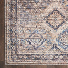Nicole Curtis Vintage Persian Rectangle Area Rug Machine Washable Ivory Latte SR103 Made In Turkey