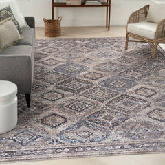 Nicole Curtis Vintage Persian Rectangle Area Rug Machine Washable Ivory Latte SR103 Made In Turkey